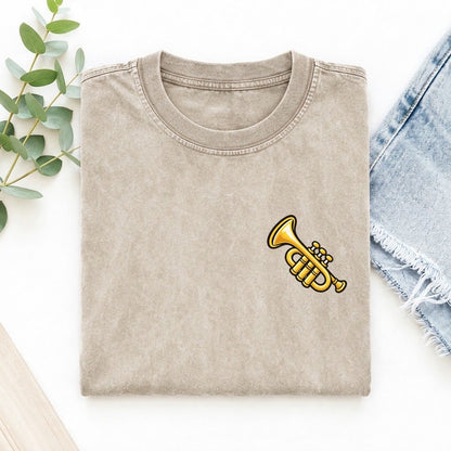 Golden Trumpet Left Chest Vintage T-shirt – Off White