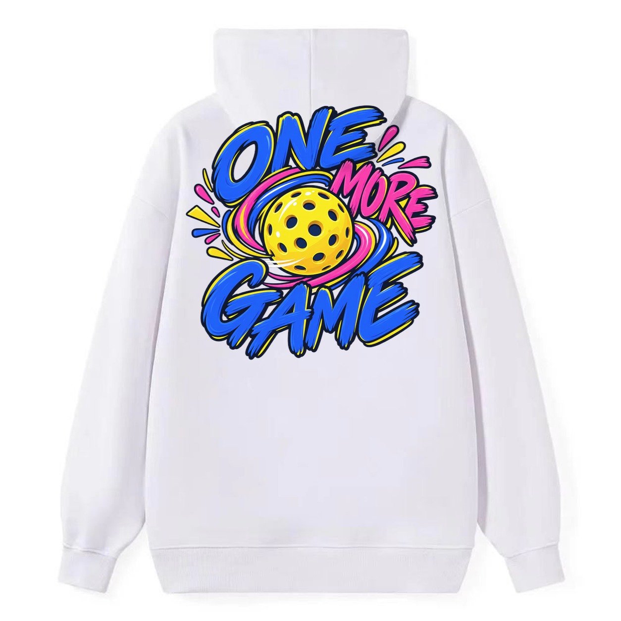 One More Game Pickleball Life Classic Pullover Hoodie – White