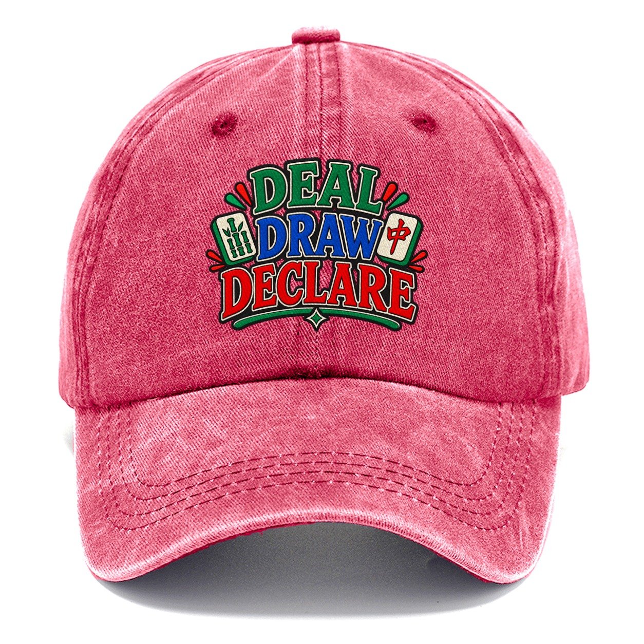 Deal Draw Declare Mahjong Game Night Classic Cap – Pomegranate Blush