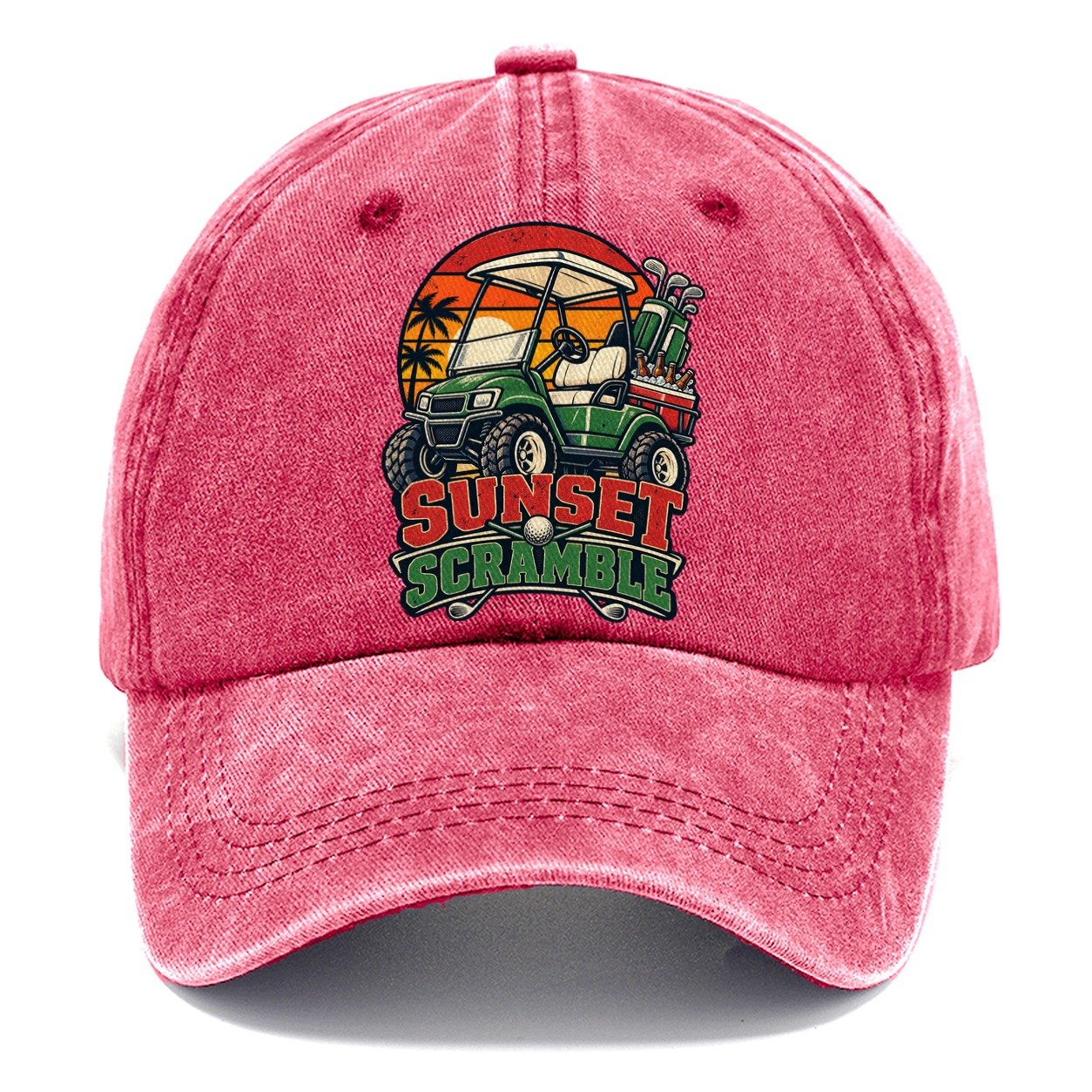 Sunset Scramble Golf Life Classic Cap – Pomegranate Blush