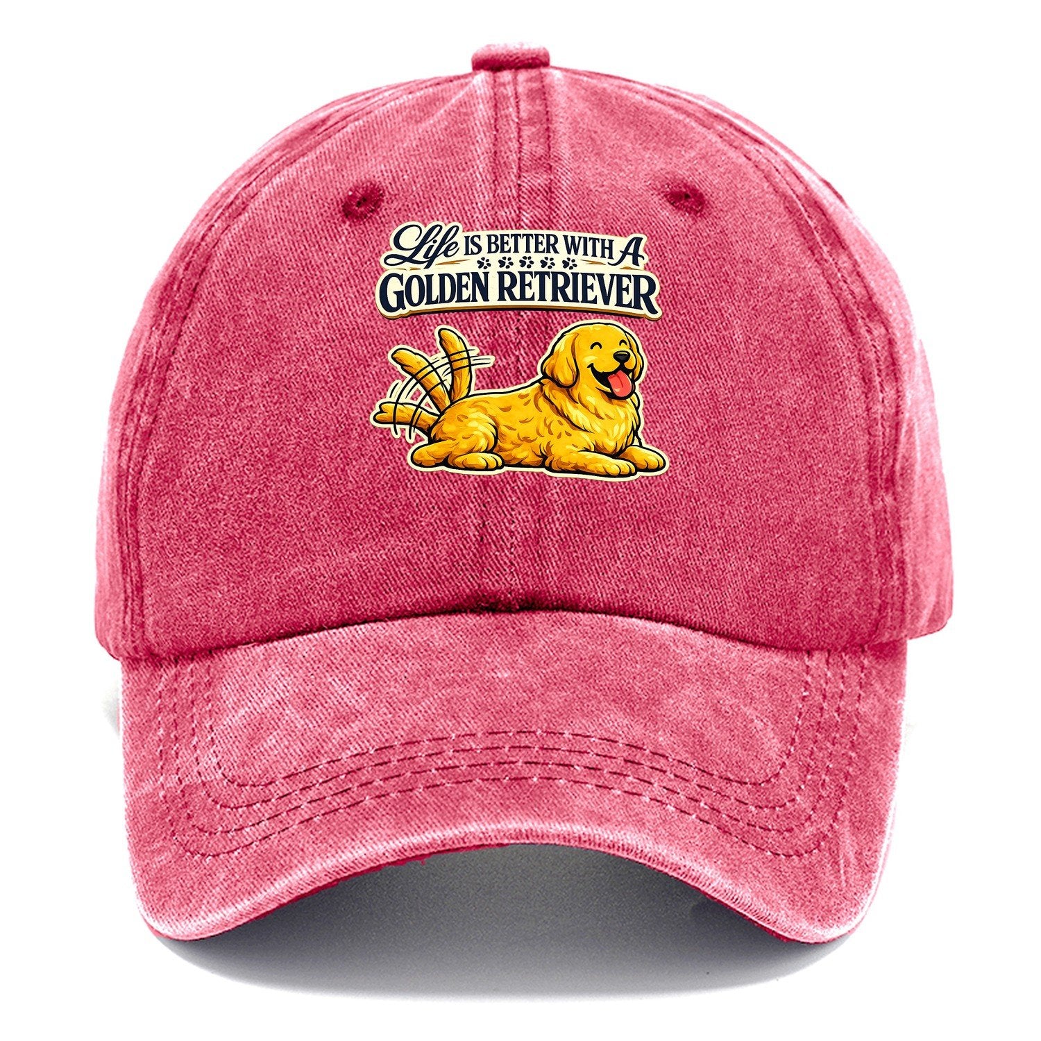 Life Is Better With A Golden Retriever Classic Cap – Pomegranate Blush