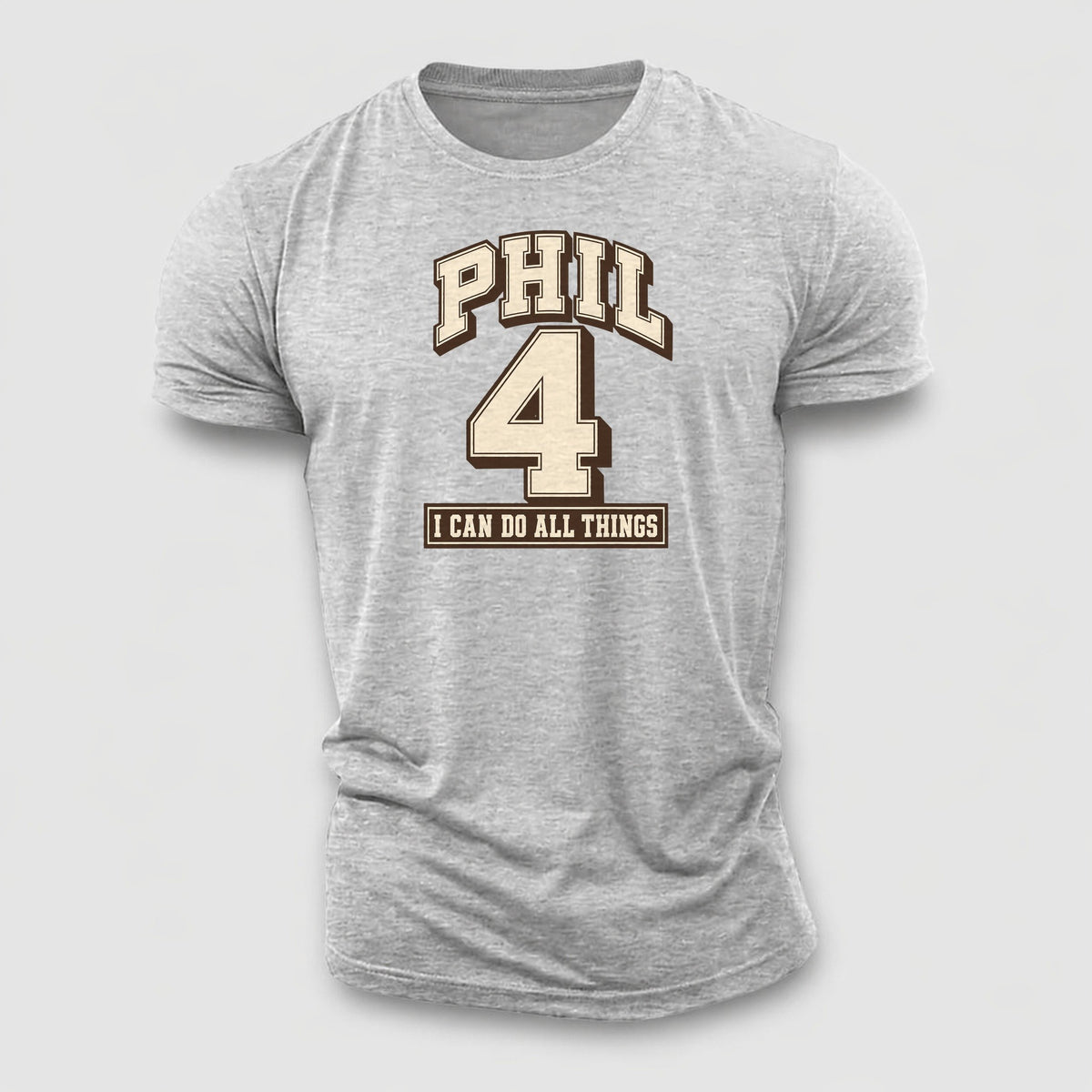 Philippians 4 Varsity Chapel Varsity Cotton T-Shirt – Sport Grey