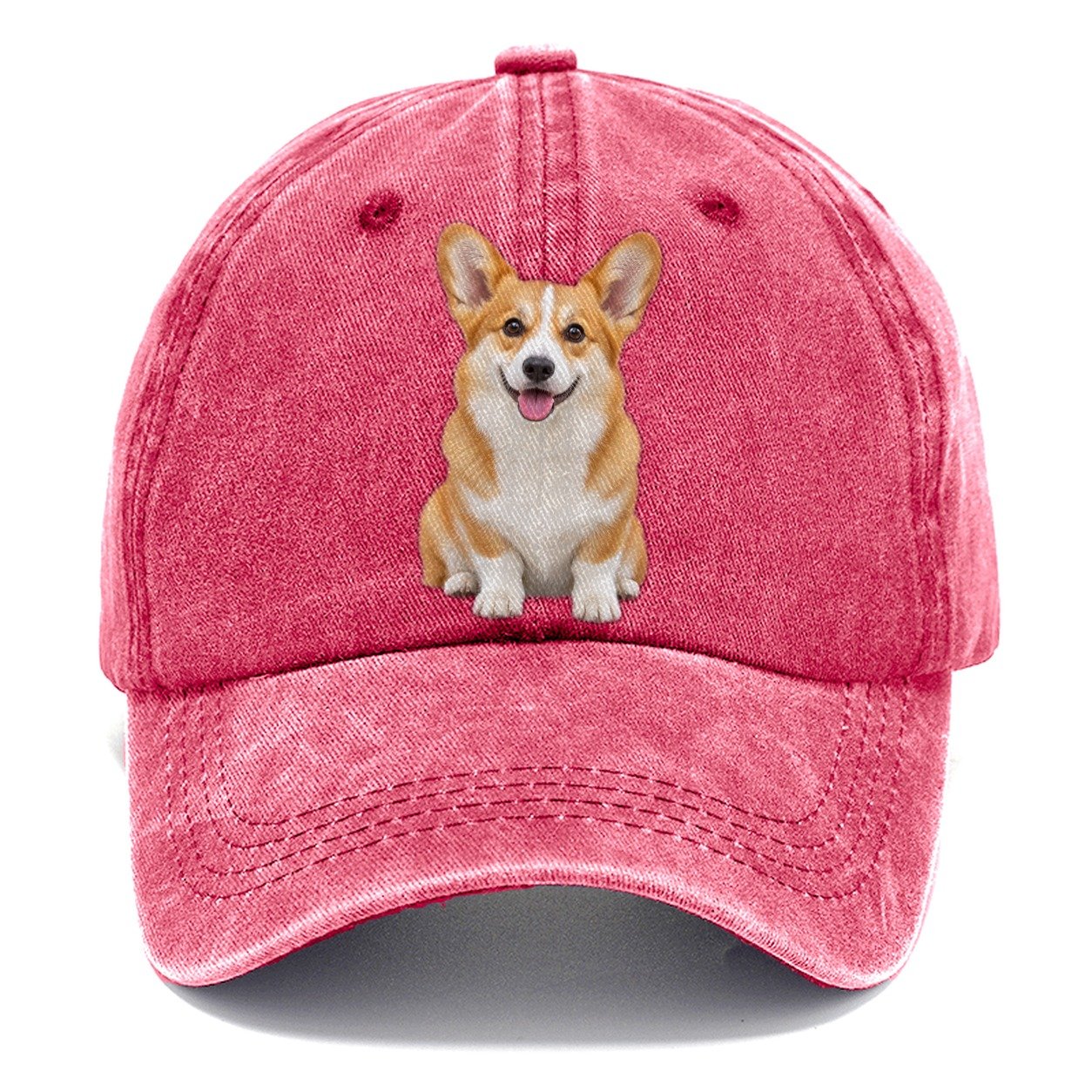 Pembroke Welsh Corgi Sitting Top Breeds Classic Cap – Pomegranate Blush