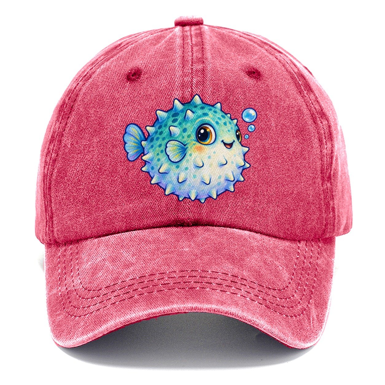 Pufferfish Side Puff Sea Sprite Classic Cap – Pomegranate Blush