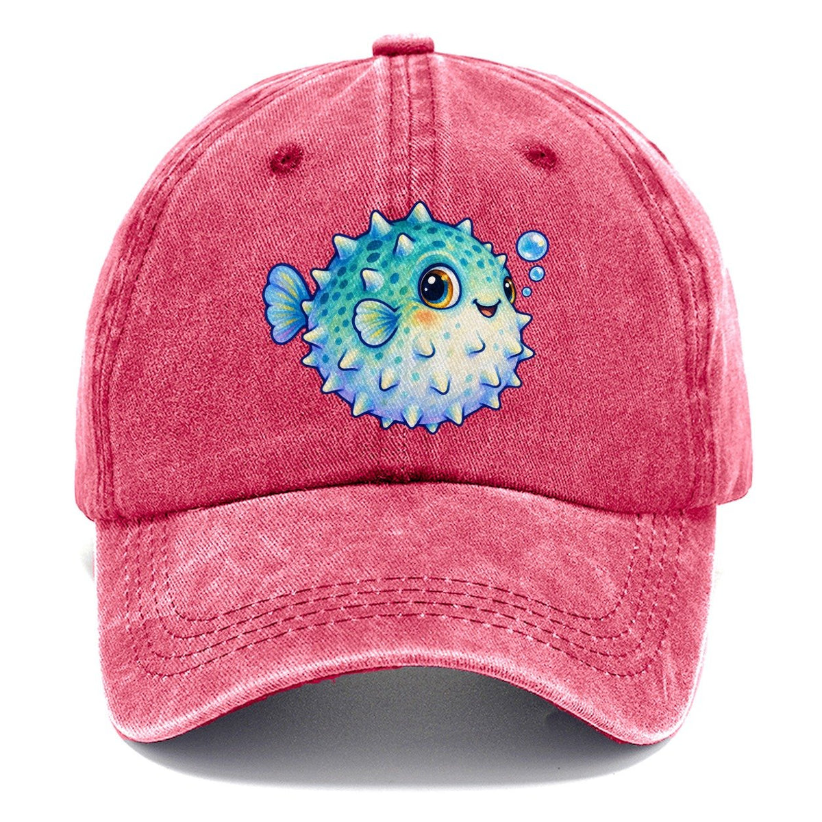 Pufferfish Side Puff Sea Sprite Classic Cap – Pomegranate Blush