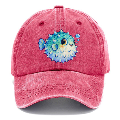 Pufferfish Side Puff Sea Sprite Classic Cap – Pomegranate Blush