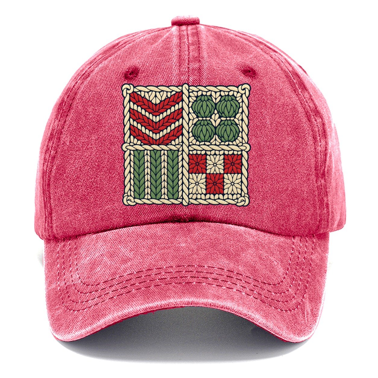 Textured Stitch Sampler Yarn Crafts Classic Cap – Pomegranate Blush