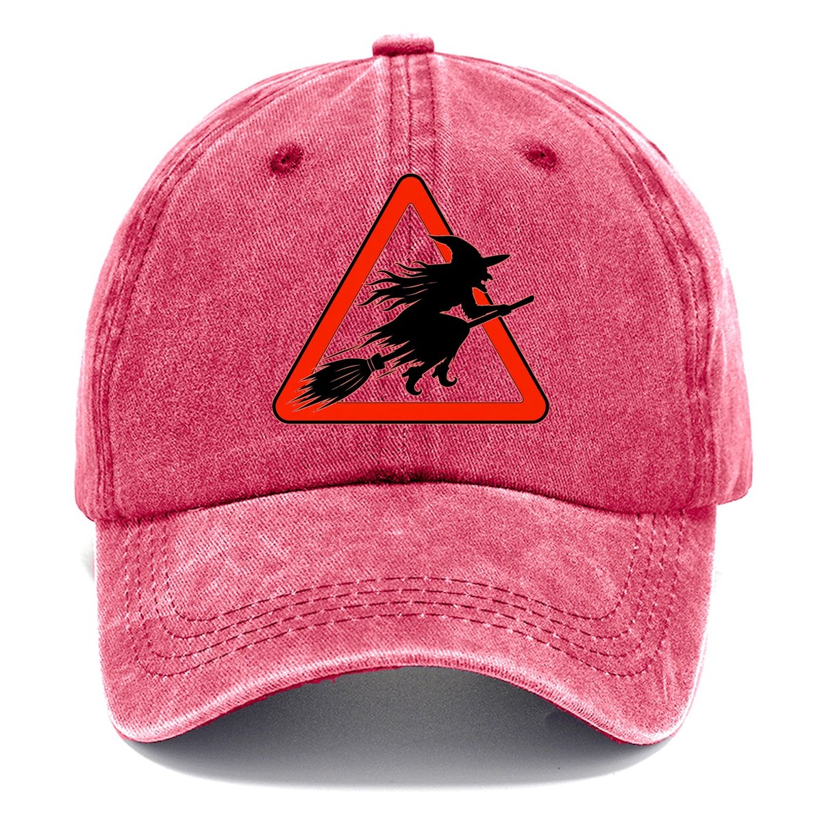 Witch Crossing Warning Sign Classic Cap – Pomegranate Blush