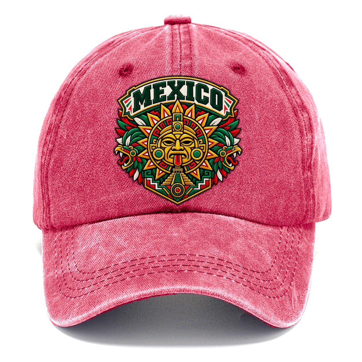Mexico Retro Badge Country Logos Classic Cap – Pomegranate Blush