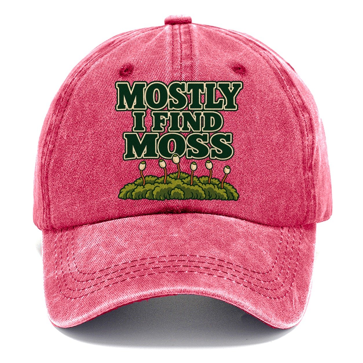 Mostly I Find Moss Foraging And Mycology Classic Cap – Pomegranate Blush