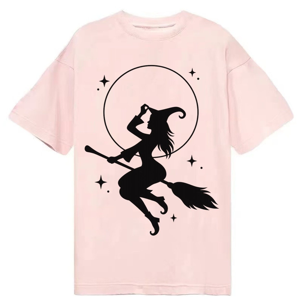 Witch On Broom Classic T-shirt – Pink