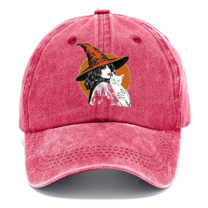 Witch Cat Transparent Classic Cap – Pomegranate Blush