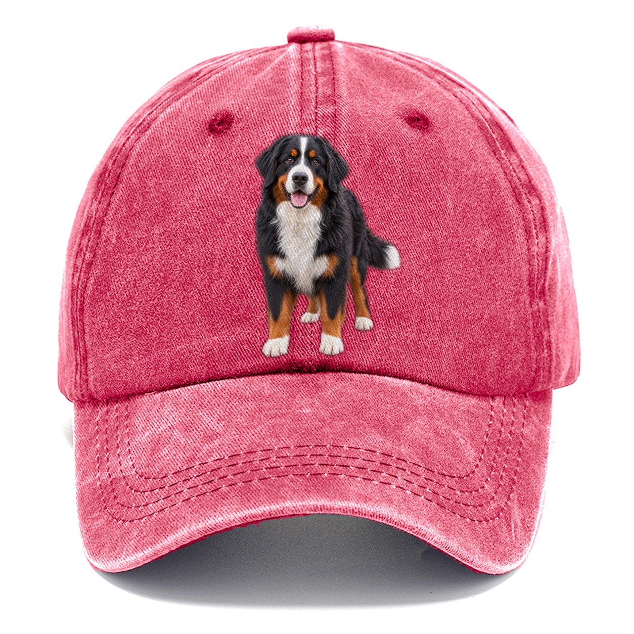 Bernese Mountain Dog Standing Top Breeds Classic Cap – Pomegranate Blush