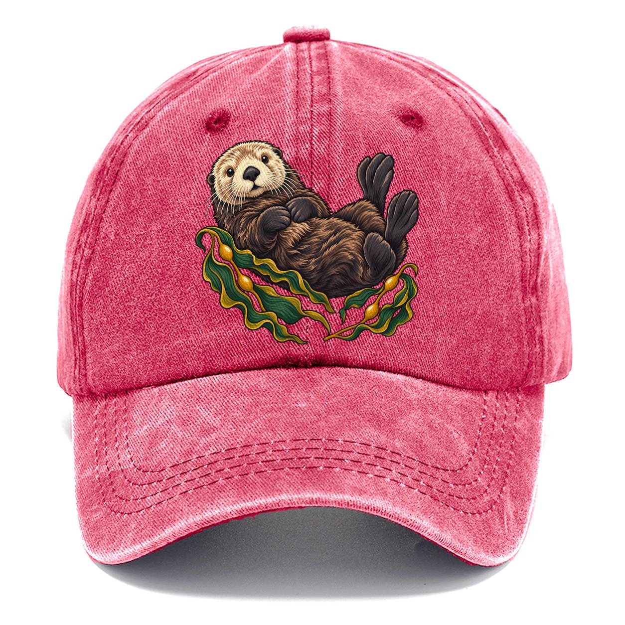 Sea Otter And Bull Kelp Canada Cultural Icons Classic Cap – Pomegranate Blush