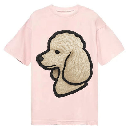 Poodle Contemporary Clean Style With Strong Black Outline Classic T-shirt – Pink