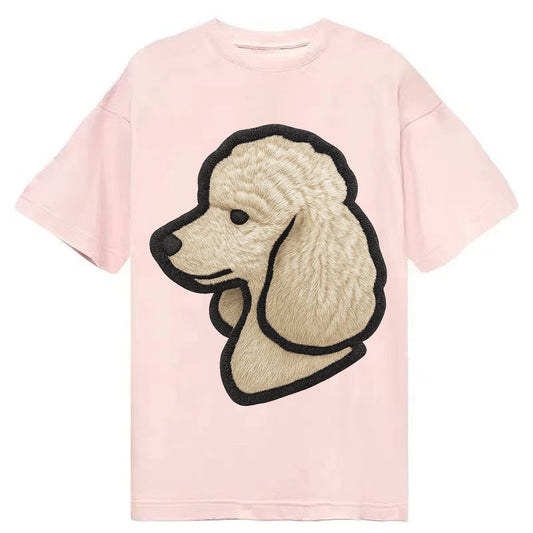 Poodle Contemporary Clean Style With Strong Black Outline Classic T-shirt – Pink