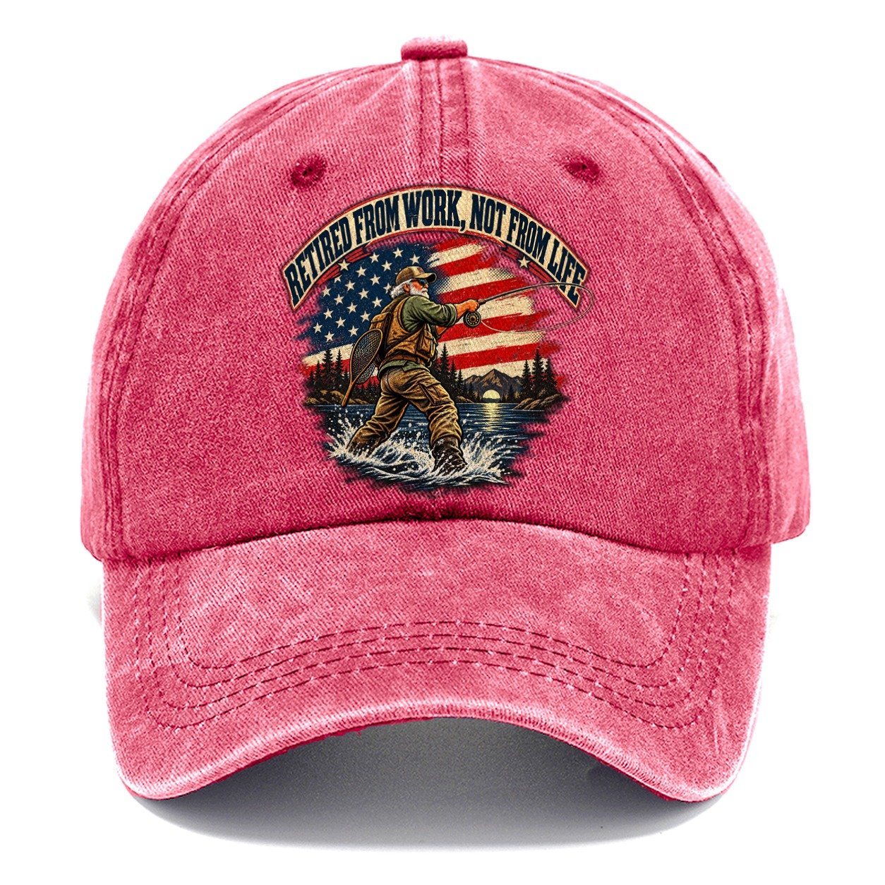 Retired From Work Not From Life Old Man Strong Classic Cap – Pomegranate Blush