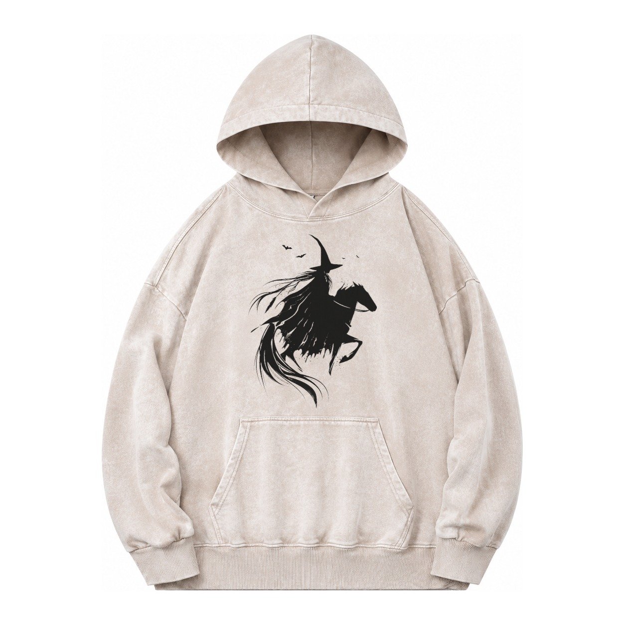 Witch On Horse Vintage Washed Hoodie – Off White