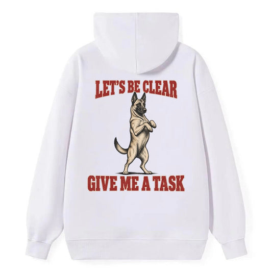 Belgian Malinois Dog Declarations Classic Pullover Hoodie – White