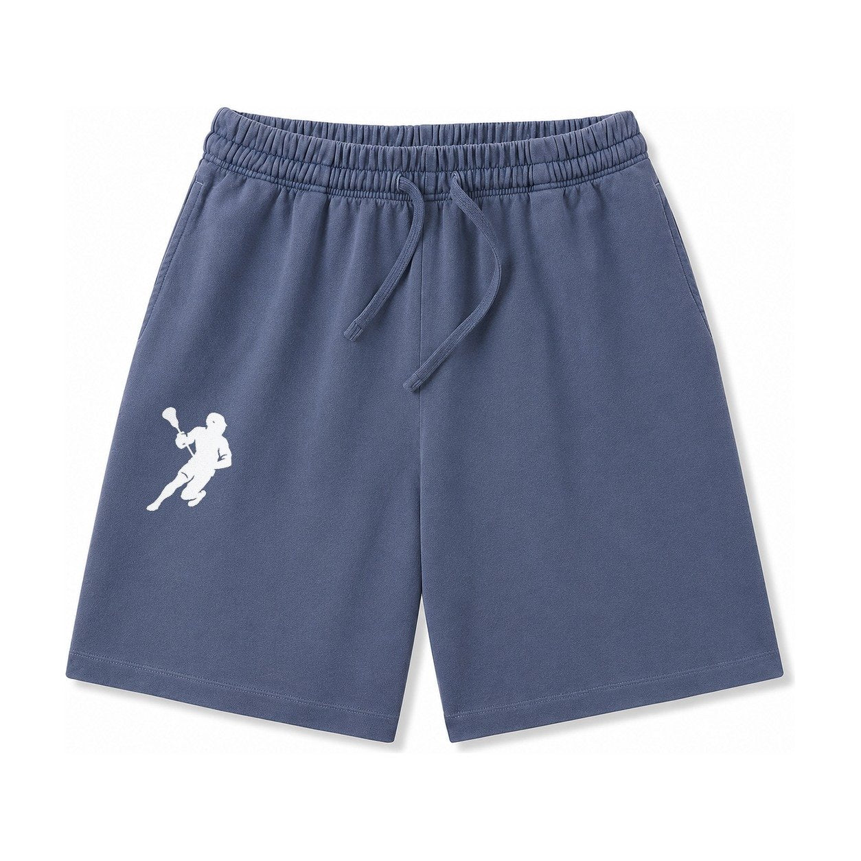 Lacrosse Player Cradling Stick Washed Shorts – Navy Blue