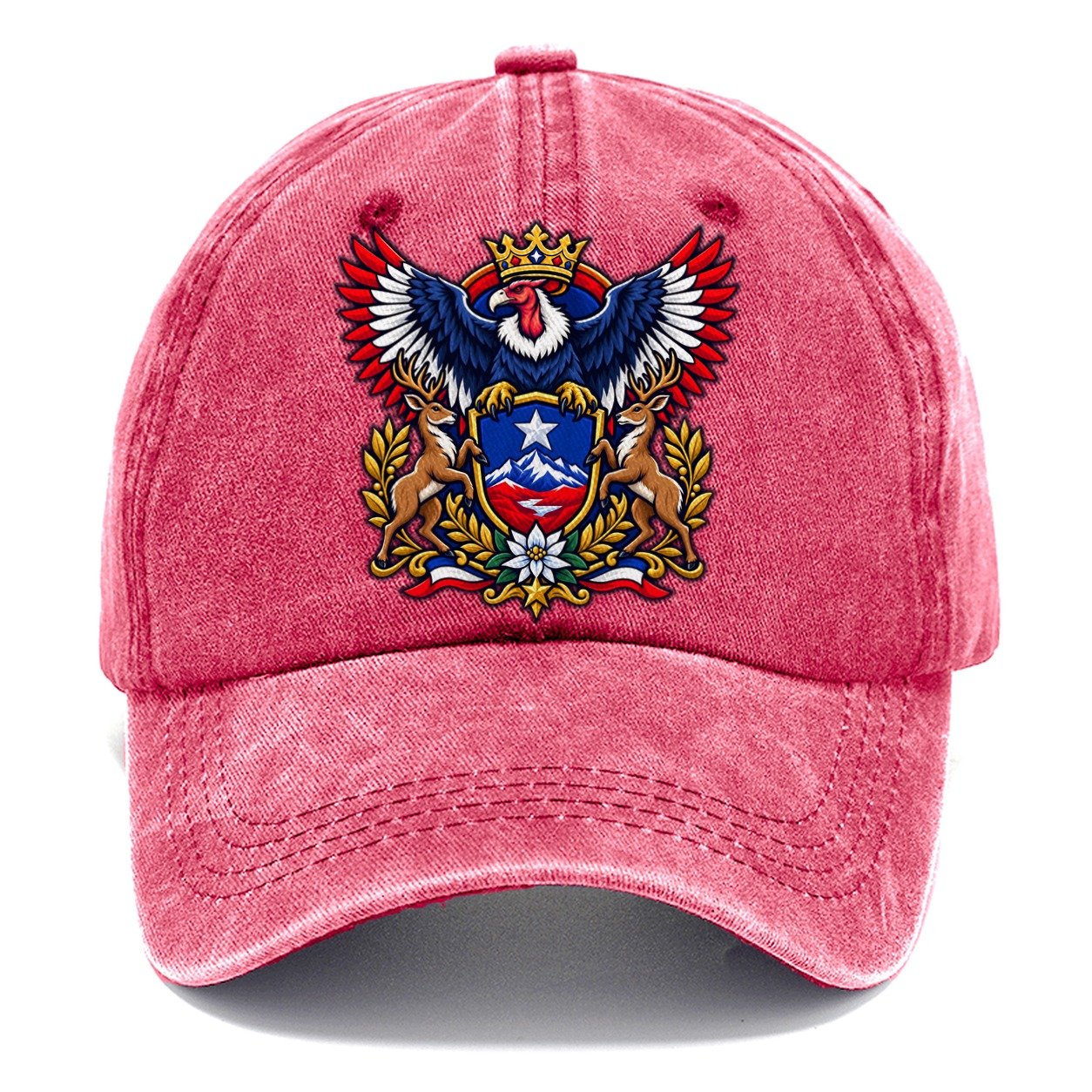 Chile Heraldic Crest Country Logos Classic Cap – Pomegranate Blush