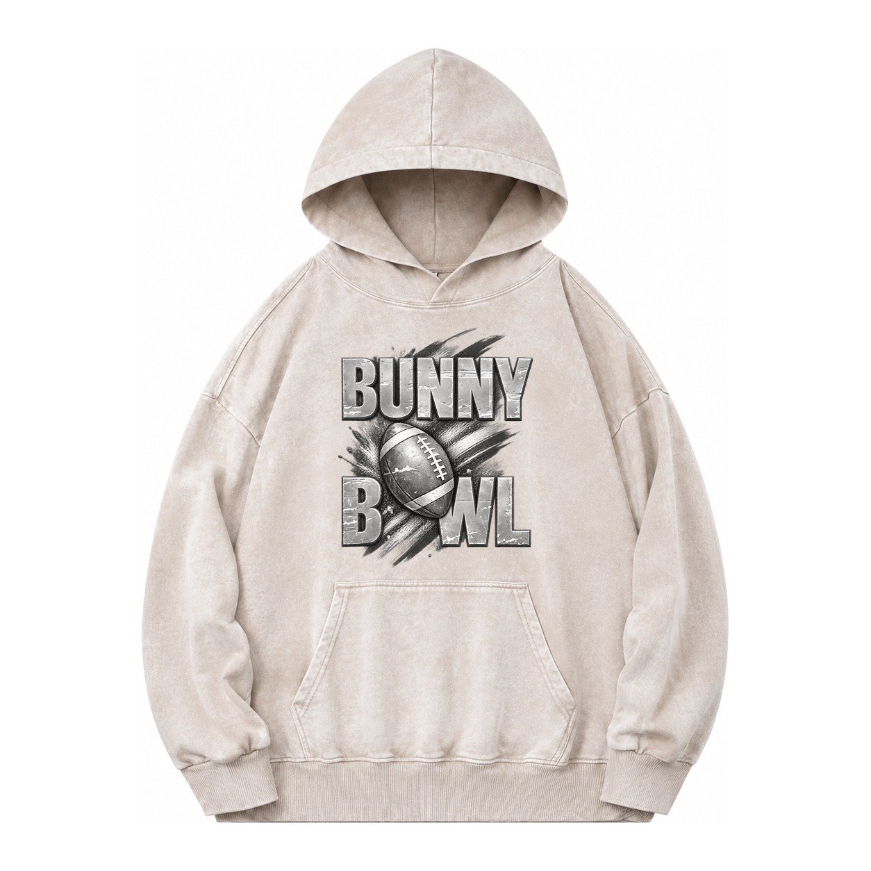 Bunny Bowl Vintage Washed Hoodie – Off White