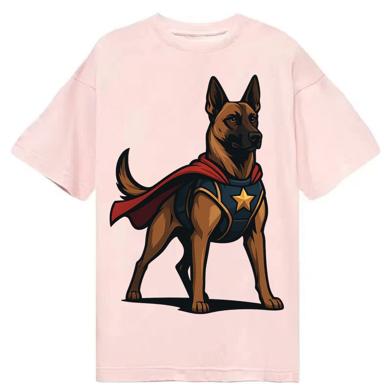 Belgian Malinois Guardian Hero Standing Ready On Four Legs N Classic T-shirt – Pink