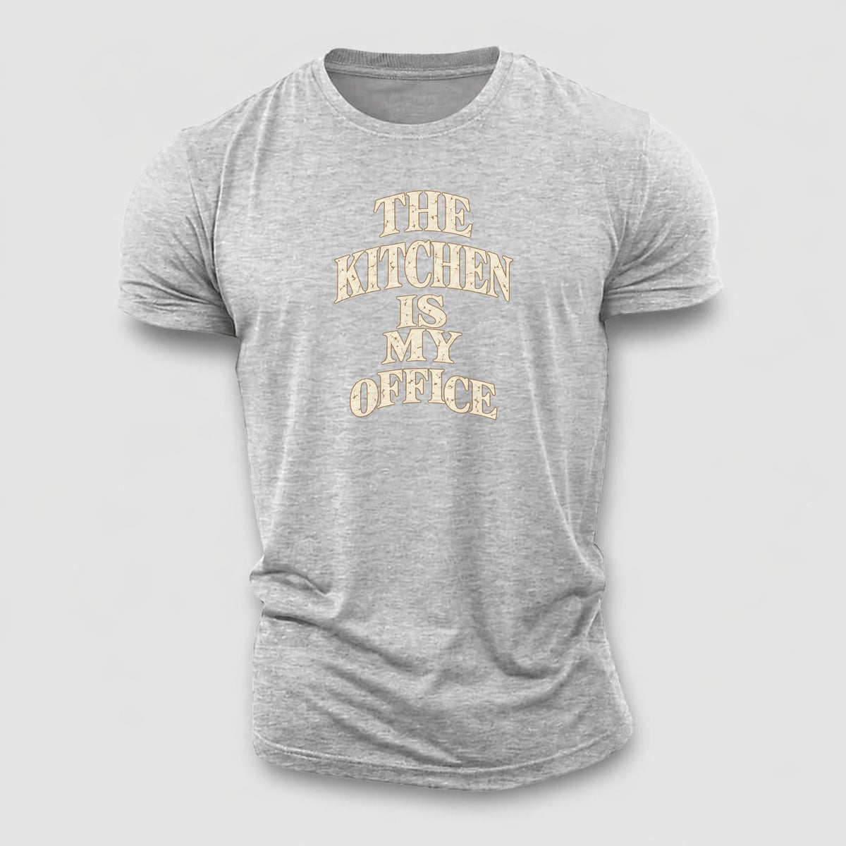 The Kitchen Is My Office Quiet Statements Cotton T-Shirt – Sport Grey