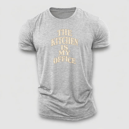 The Kitchen Is My Office Quiet Statements Cotton T-Shirt – Sport Grey