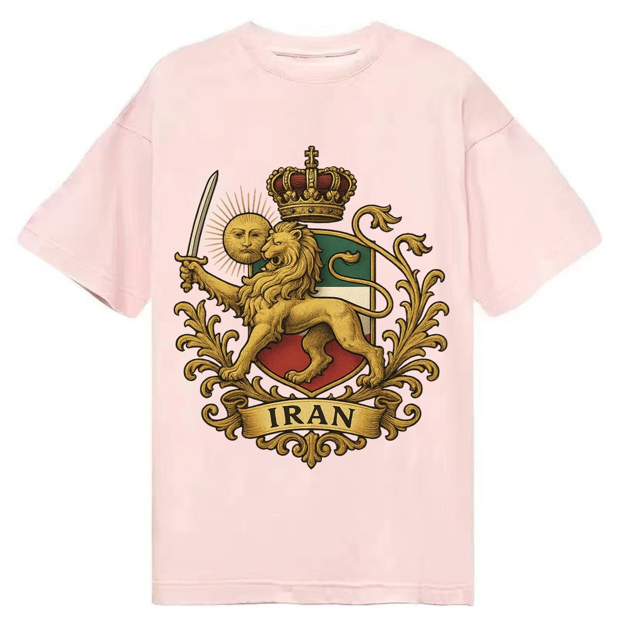 Royal Iran Coat Of Arms Classic T-shirt – Pink