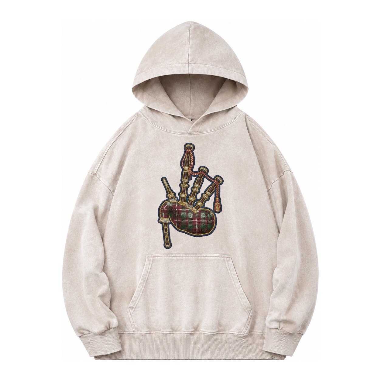 Scottish Thistle Vintage Washed Hoodie – Off White