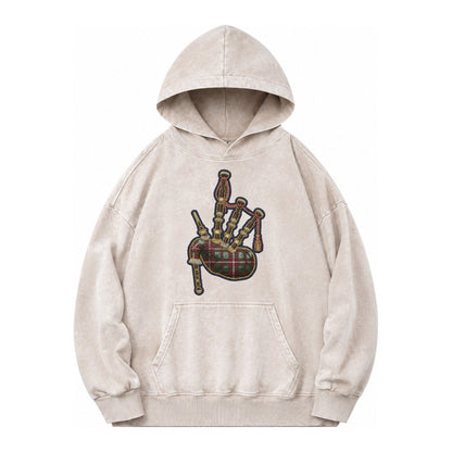 Scottish Thistle Vintage Washed Hoodie – Off White