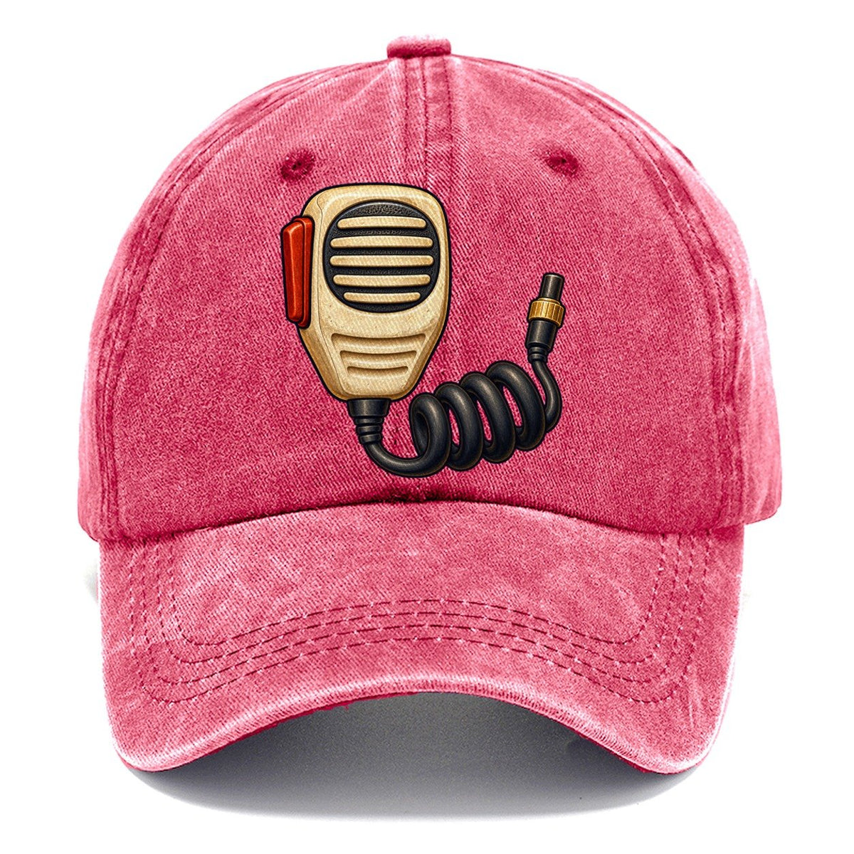 Hand Mic And Coiled Cord Amateur Radio Classic Cap – Pomegranate Blush