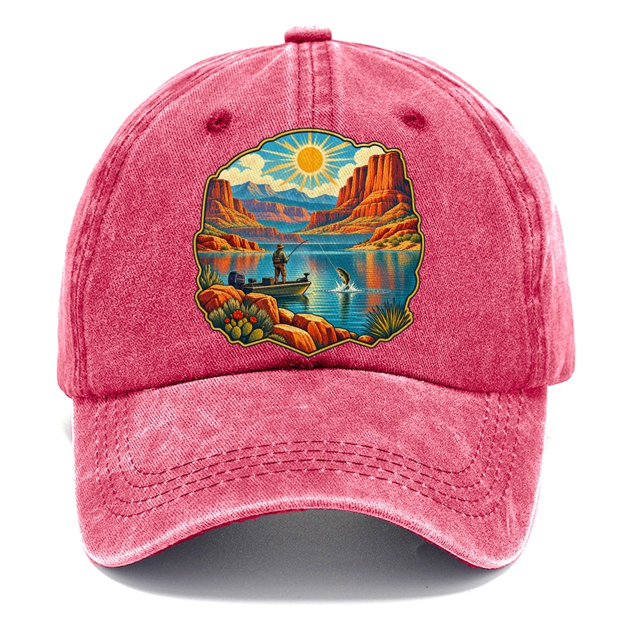 Desert Reservoir Noon Fishing Club Classic Cap – Pomegranate Blush