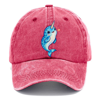 Narwhal Upward Swim Sea Sprite Classic Cap – Pomegranate Blush