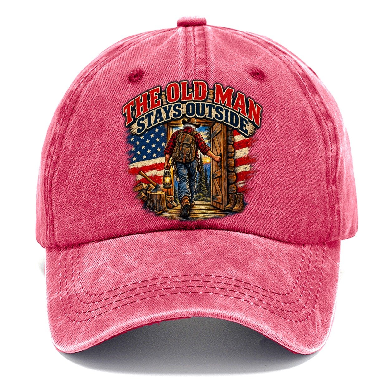The Old Man Stays Outside Old Man Strong Classic Cap – Pomegranate Blush
