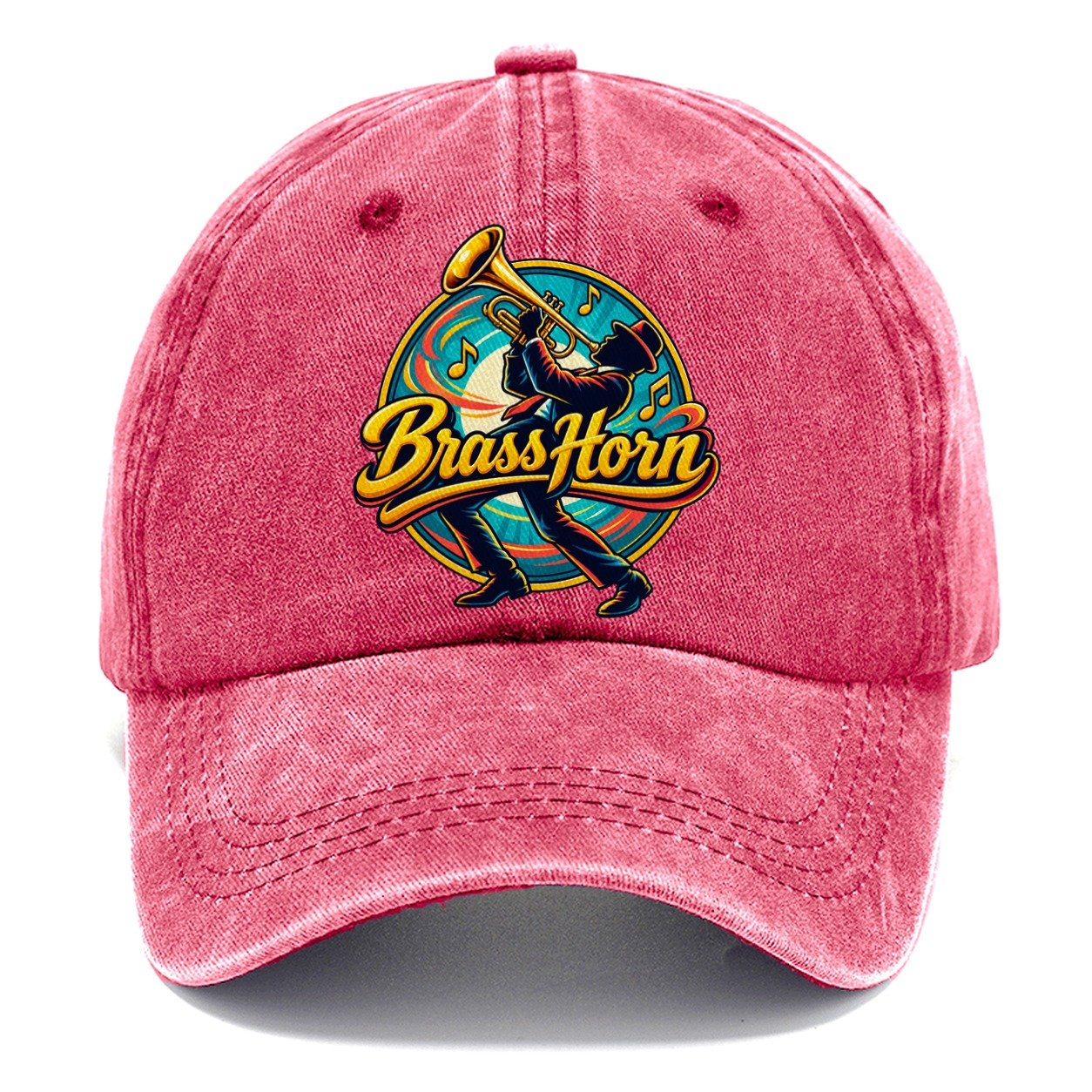 Brass Horn Crest Music Instruments Classic Cap – Pomegranate Blush