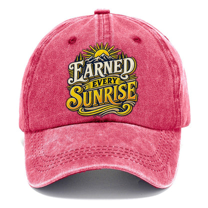 Earned Every Sunrise Retired Living Classic Cap – Pomegranate Blush