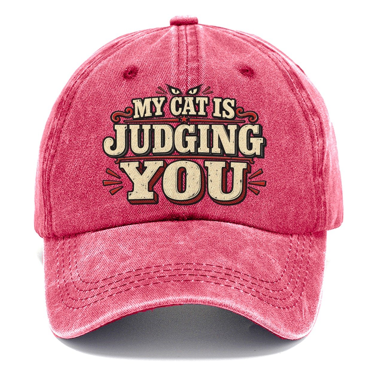 My Cat Is Judging You American Wit Classic Cap – Pomegranate Blush