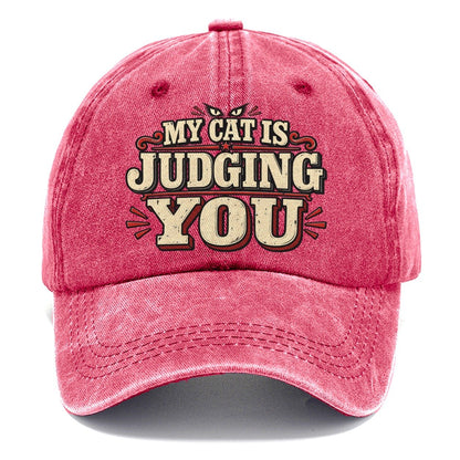 My Cat Is Judging You American Wit Classic Cap – Pomegranate Blush