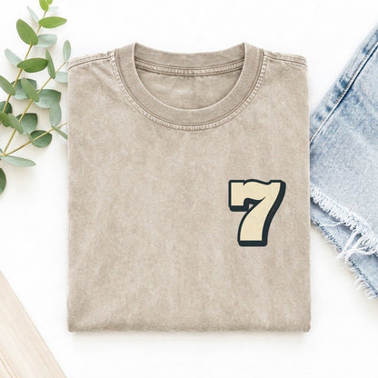 Number 7 Left Chest Vintage T-shirt – Off White