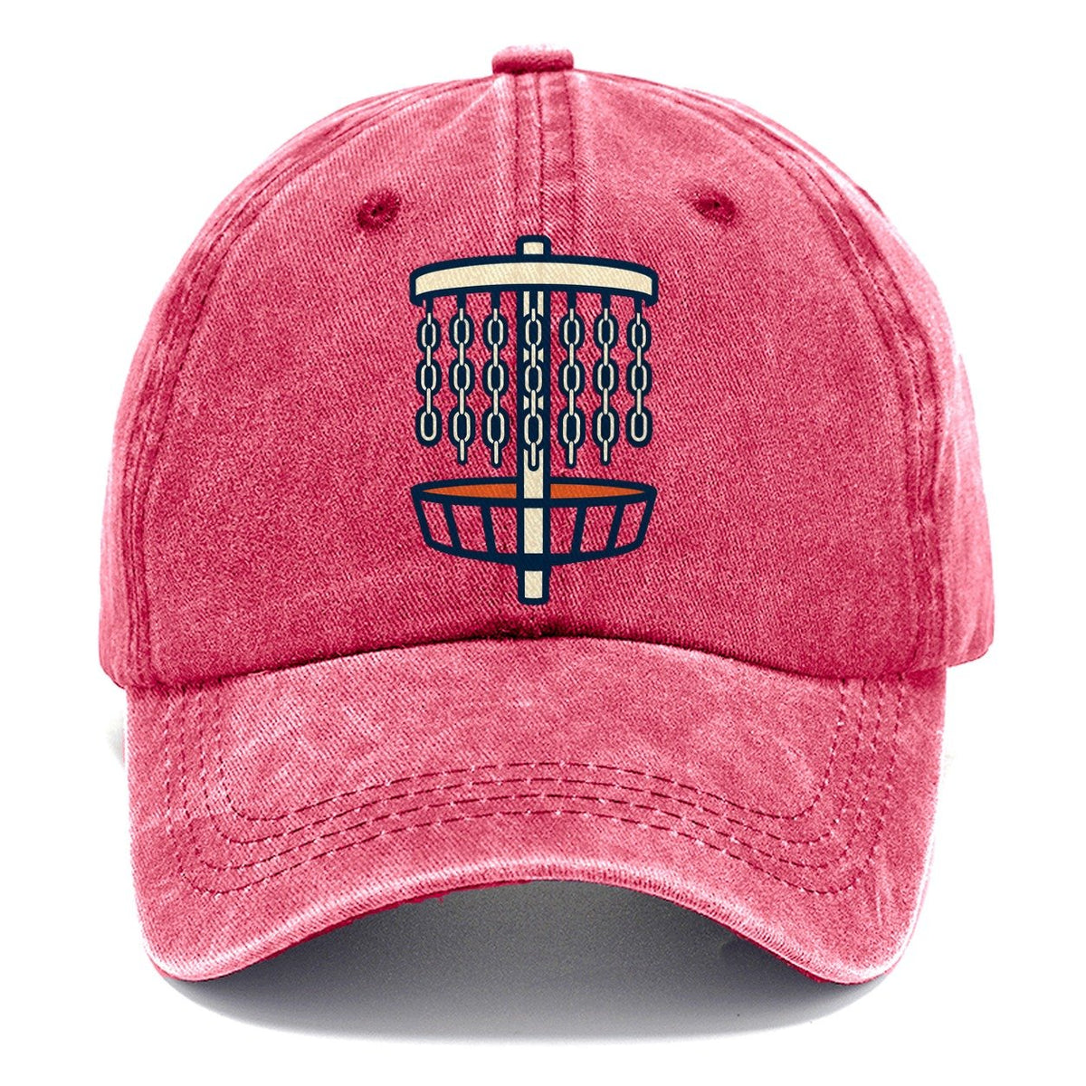Chain Link Silhouette Disc Golf Classic Cap – Pomegranate Blush
