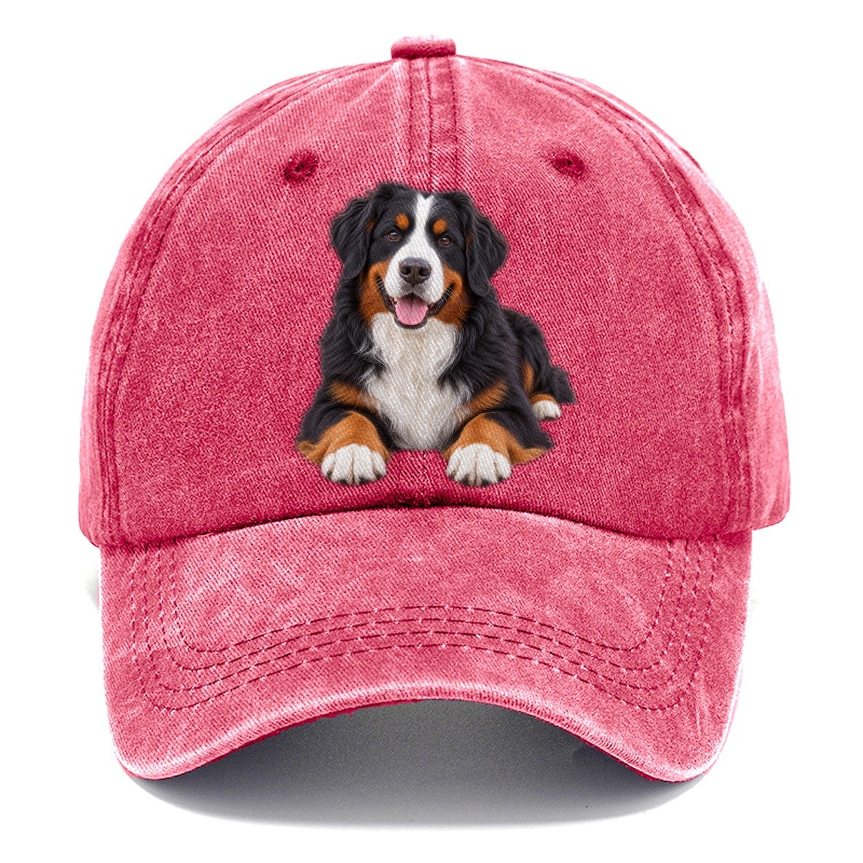 Bernese Mountain Dog Lying Down Top Breeds Classic Cap – Pomegranate Blush