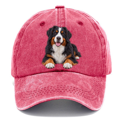 Bernese Mountain Dog Lying Down Top Breeds Classic Cap – Pomegranate Blush