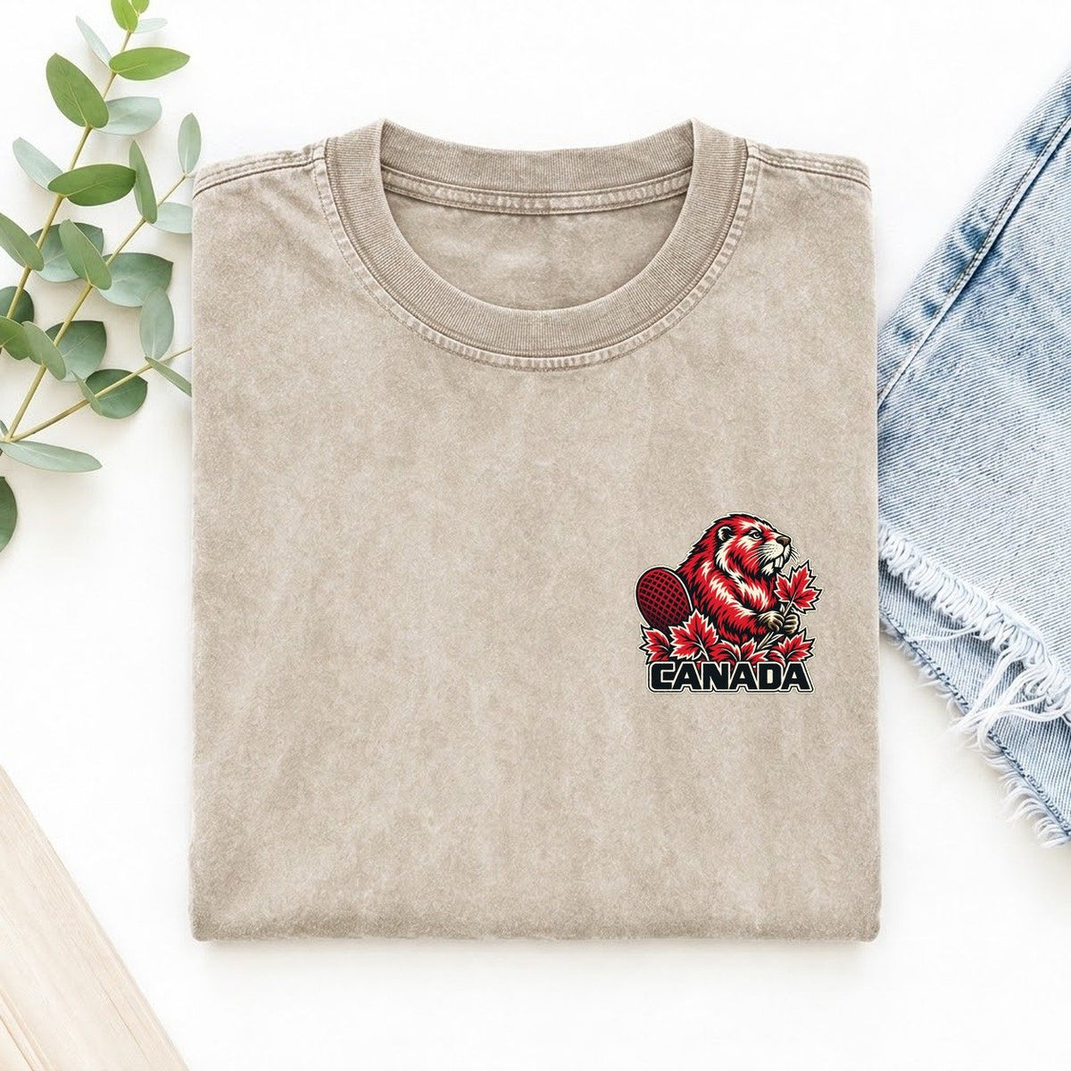 Canada Country Pride Left Chest Vintage T-shirt – Off White