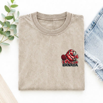 Canada Country Pride Left Chest Vintage T-shirt – Off White
