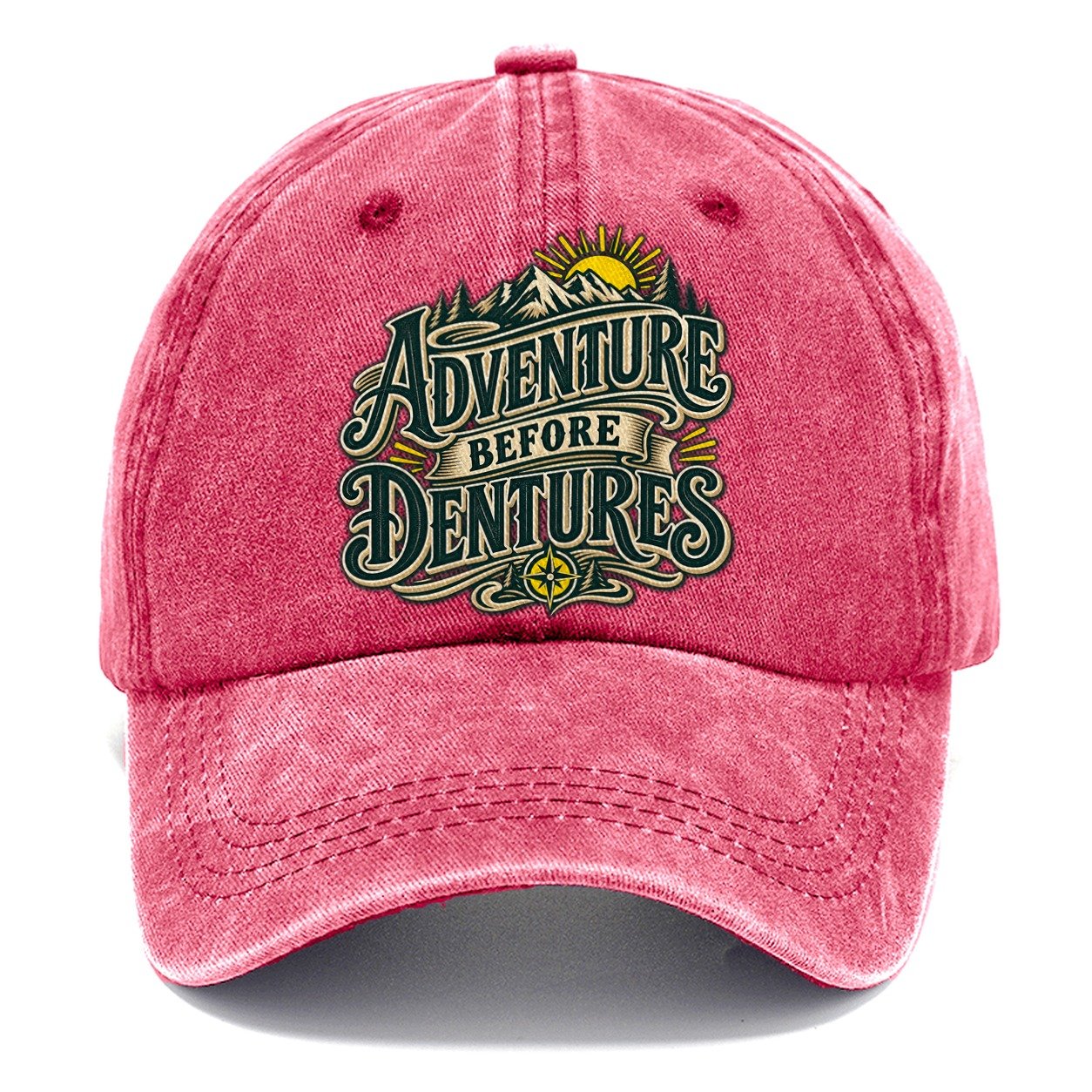 Adventure Before Dentures Retired Living Classic Cap – Pomegranate Blush