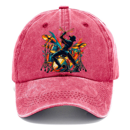 Drum Kit Icon Music Instruments Classic Cap – Pomegranate Blush