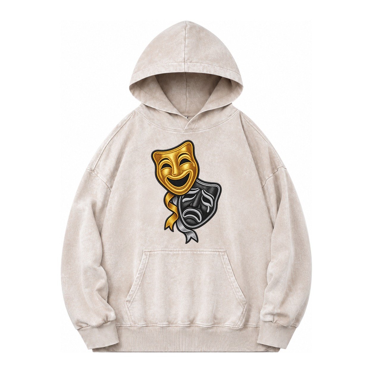 Broadway Masks Vintage Washed Hoodie – Off White