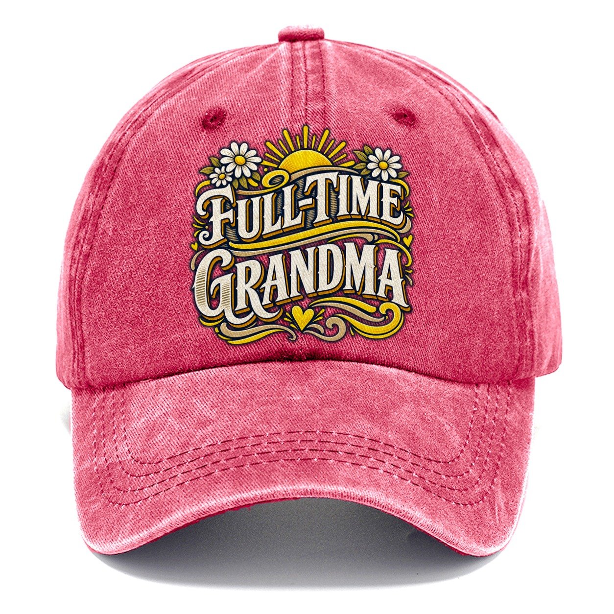 Full Time Grandma Retired Living Classic Cap – Pomegranate Blush